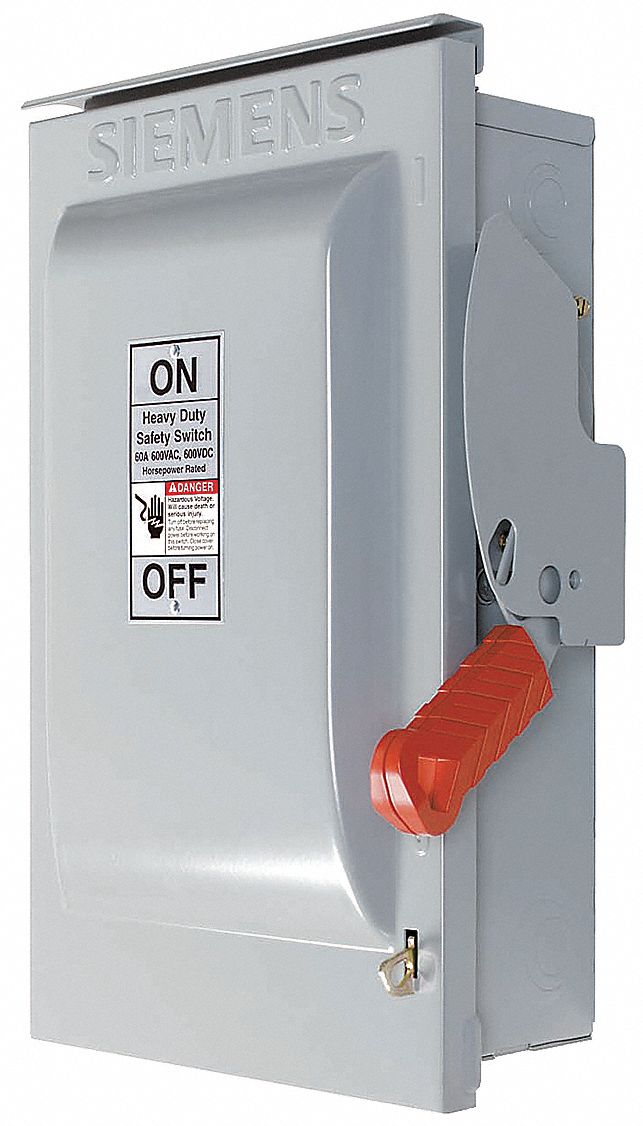 SIEMENS Safety Switch 60 A Amps AC, 50 HP 600V AC, 3R, 3 Poles, 4