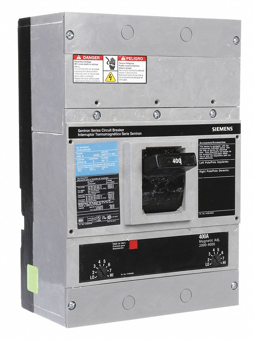 Molded Case Circuit Breaker: 400 A Amps, 65kA at 240V AC, Fixed, Lug