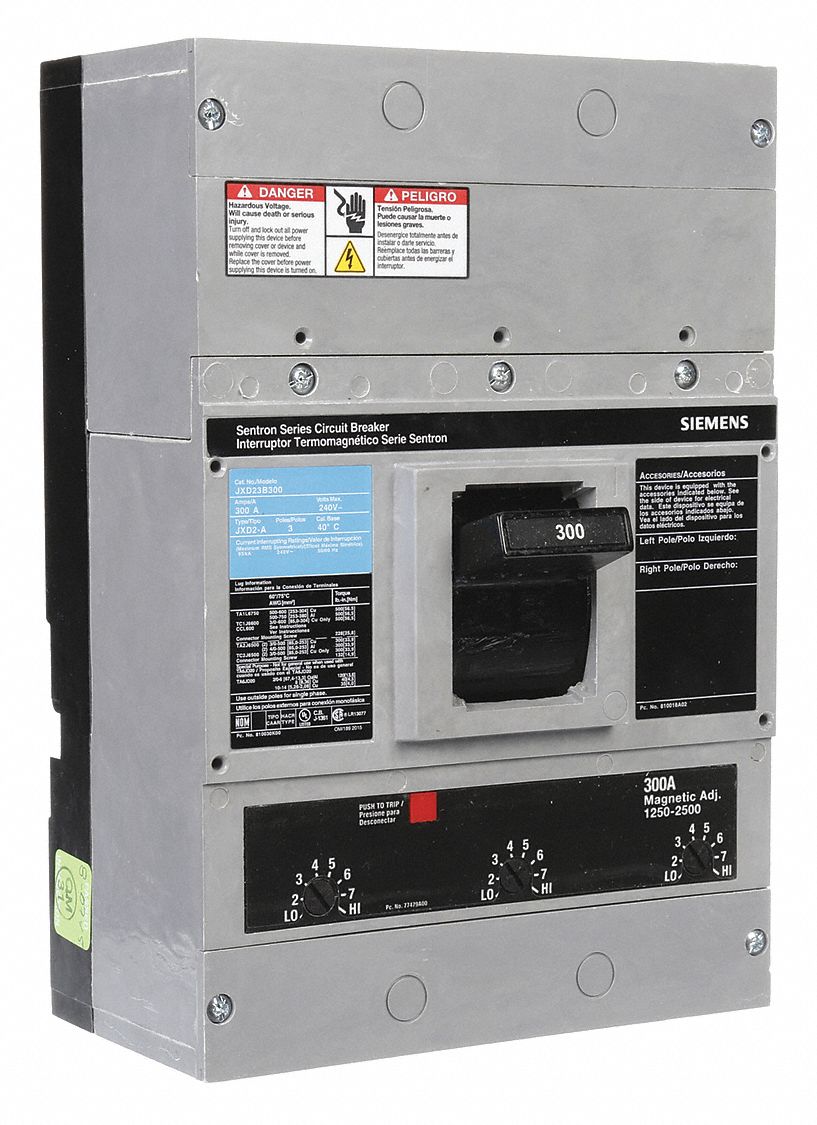 Molded Case Circuit Breaker: 300 A Amps, 65kA at 240V AC, Fixed, Lug, ABC