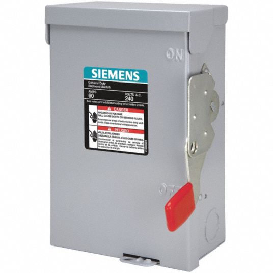 SIEMENS Nonfusible Air Conditioning Disconnect Switch, Metallic