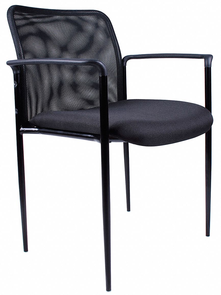 Frame Chair: Black, Black, 0 Casters/Glides, 24 in Overall Wd, 33 in Overall Ht