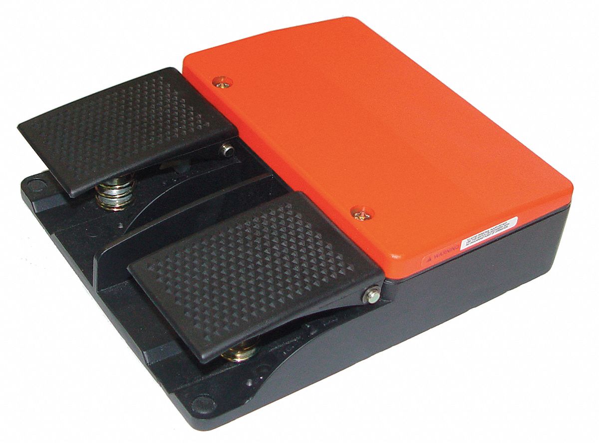 DAYTON Heavy Duty Foot Switch, (2) SPDT Contact Form, 600V AC Voltage