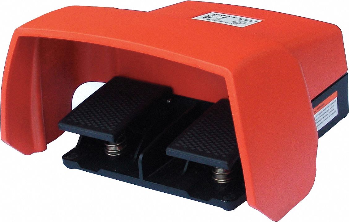 DAYTON Two Pedal Heavy Duty Foot Switch, (2) SPDT Contact Form, 600V AC