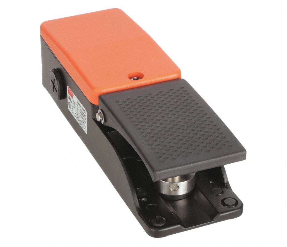 DAYTON DPDT, 125/250VCA, 1,4,13, 10, Naranja, Interruptor de Pie de Uso ...