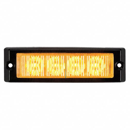 PSE AMBER Amber Single Head Dash/Deck Light, Surface, 12/24V DC 6GPR9