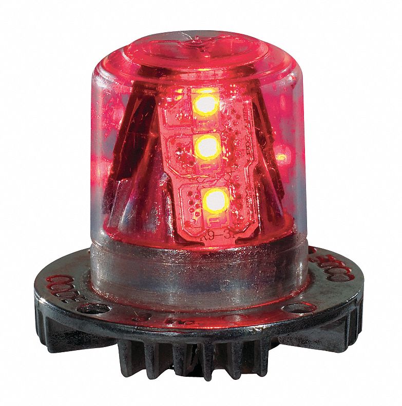 LED Strobe Light Head: 30 Flash Patterns - Vehicle Lighting, Permanent, Pigtail, LED, Red