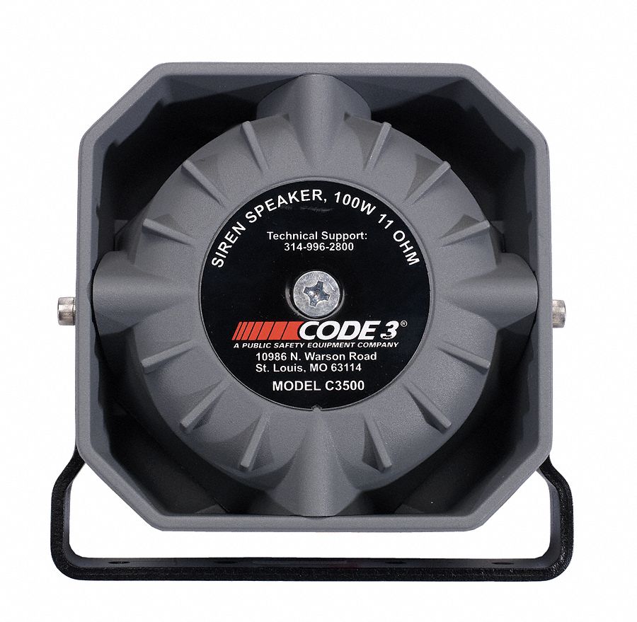 CODE 3, Siren Speaker, 6 11/16 in Overall Lg, Siren Speaker 6GPW4