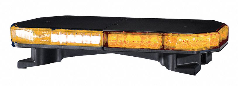 PSE AMBER Amber Low Profile Mini Lightbar, LED Lamp Type, Permanent Mounting, Number of Heads: 8   Vehicle Light Bars   6GPX0|DF23AW1