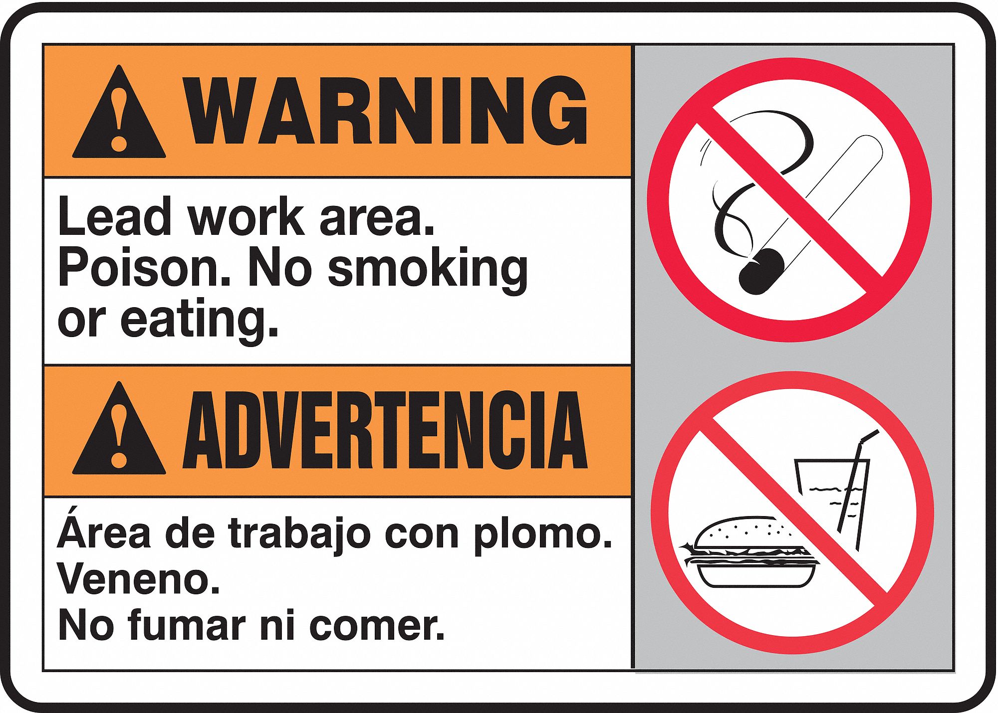 Warning No Smoking Sign,10 x 14In,AL