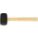 RUBBER MALLET, WOOD HANDLE, 16 OZ HEAD WT, 2½ IN DIA, 3⅞ IN HEAD L, 14 IN OVERALL L