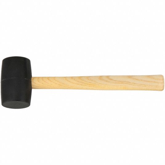 Wood Handle, 16 oz Head Wt, Rubber Mallet - 6GRH5