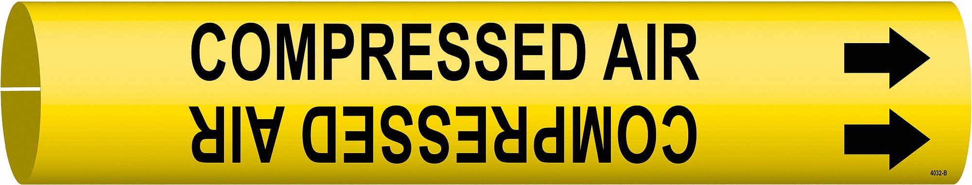 Pipe Marker: Compressed Air, Yellow, Black, Fits 1 1/2 to 2 3/8 in Pipe O.D., 1 Pipe Markers