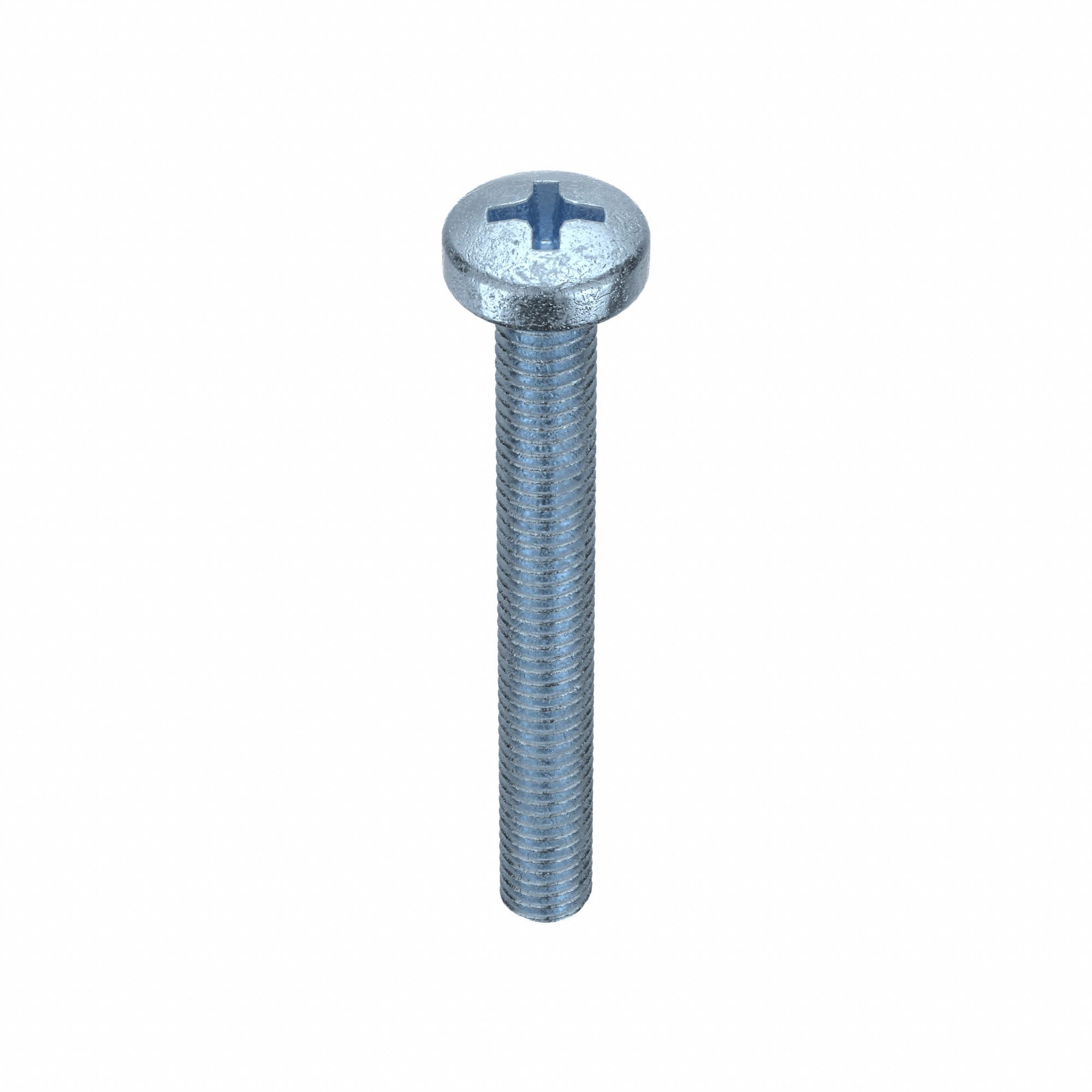 MACHINE SCREW, M6 THREAD, 50MM L, STEEL, ZINC PLATED, FILLISTER, PHILLIPS, METRIC, 50 PK