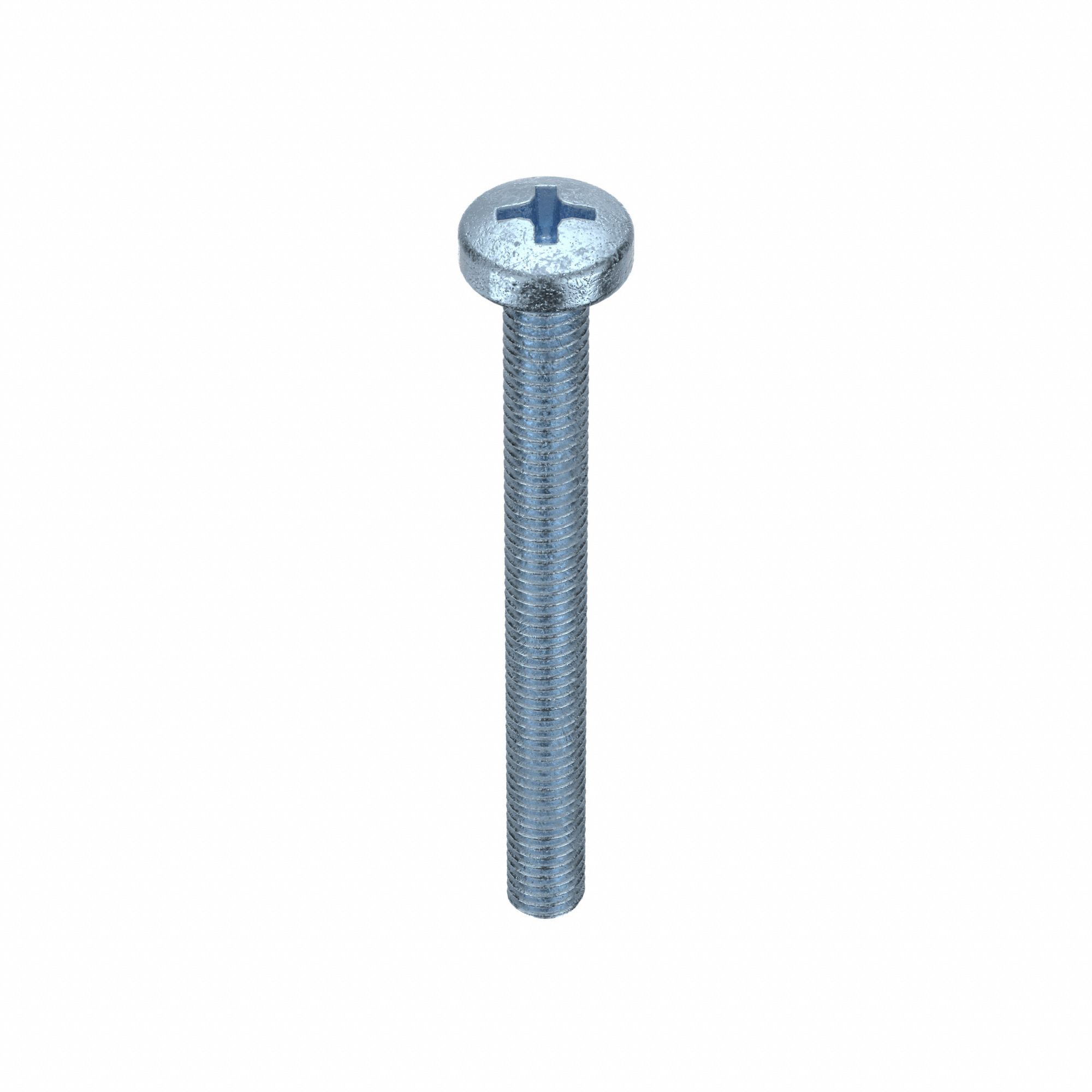 MACHINE SCREW, M6 THREAD, 60MM L, STEEL, ZINC PLATED, FILLISTER, PHILLIPS, METRIC, 25 PK