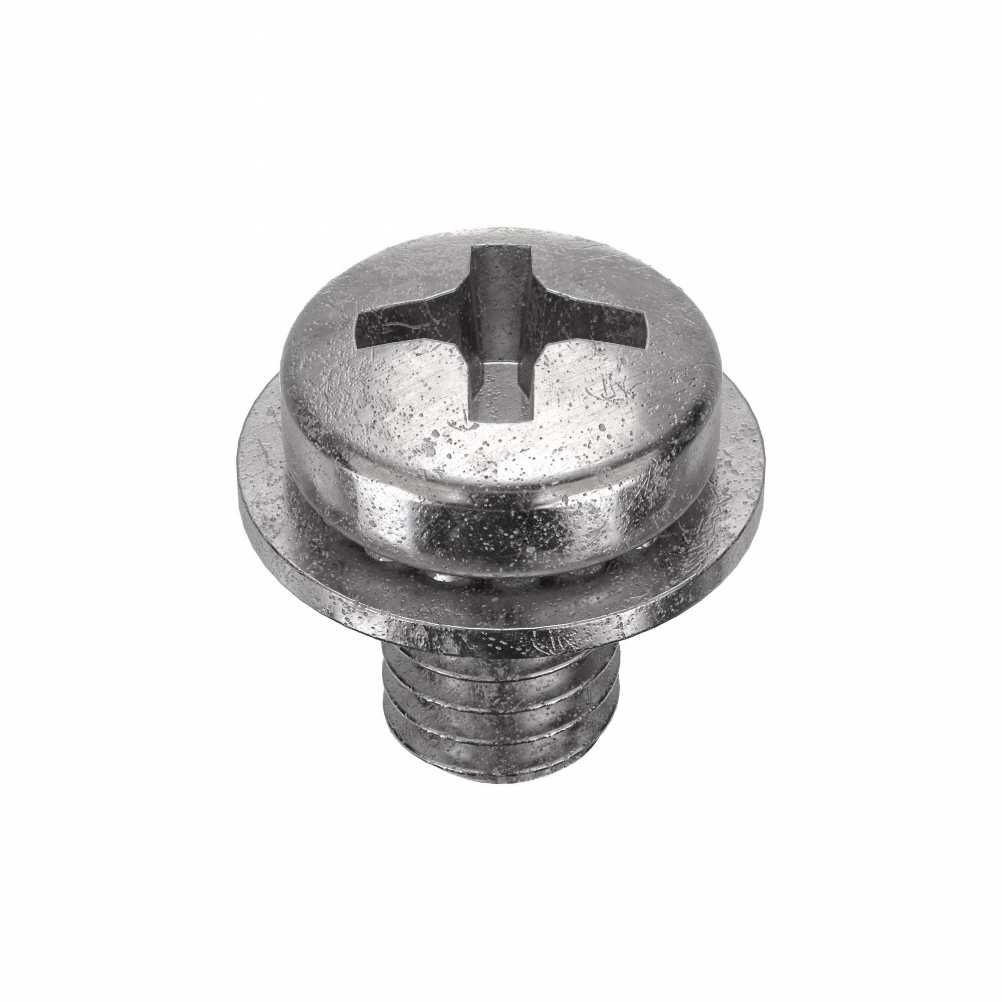 SEMS Screw: Internal Tooth, M4x0.70 Thread Size, 6 mm Lg, Stainless Steel, Plain, Pan, 10 PK