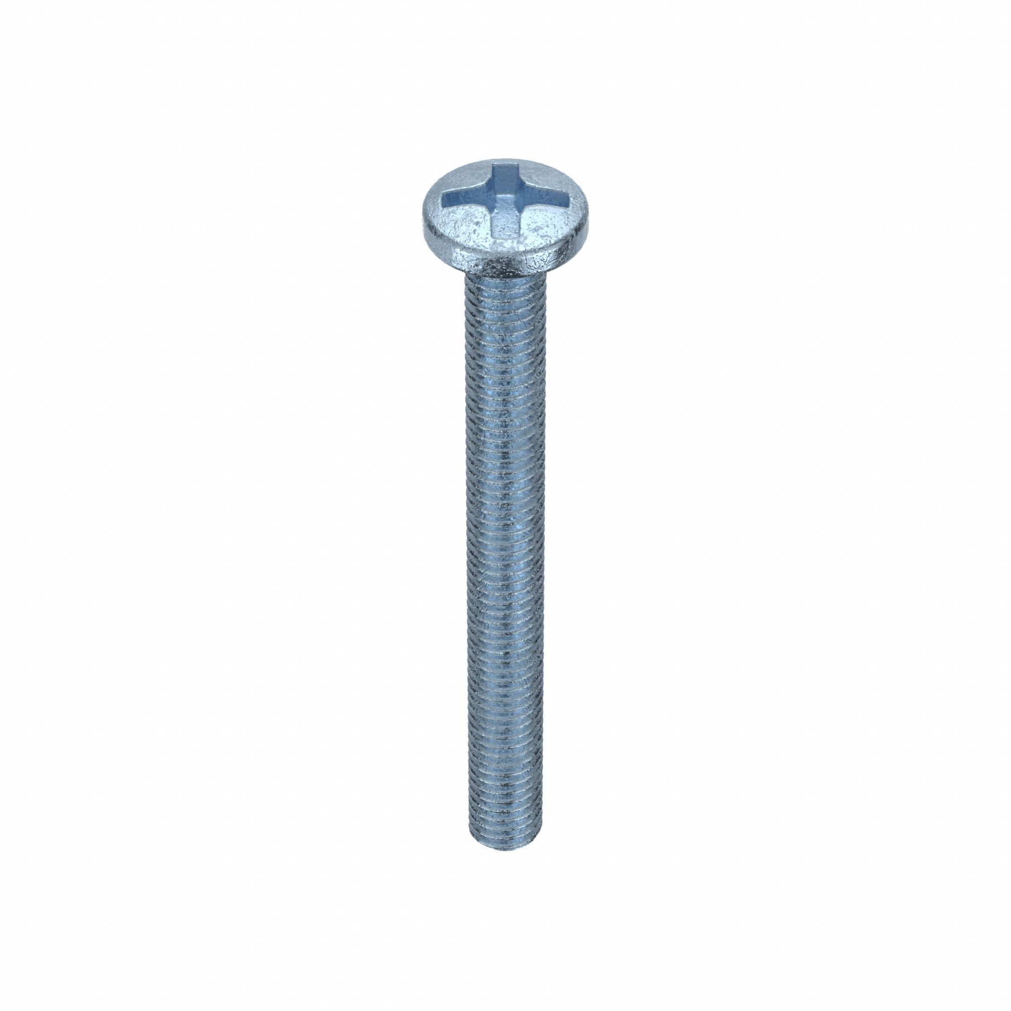 Machine Screws: M3x0.50 Thread Size, 30 mm Lg, Steel, Zinc-Plated, Pan, JIS Phillips, 25 PK