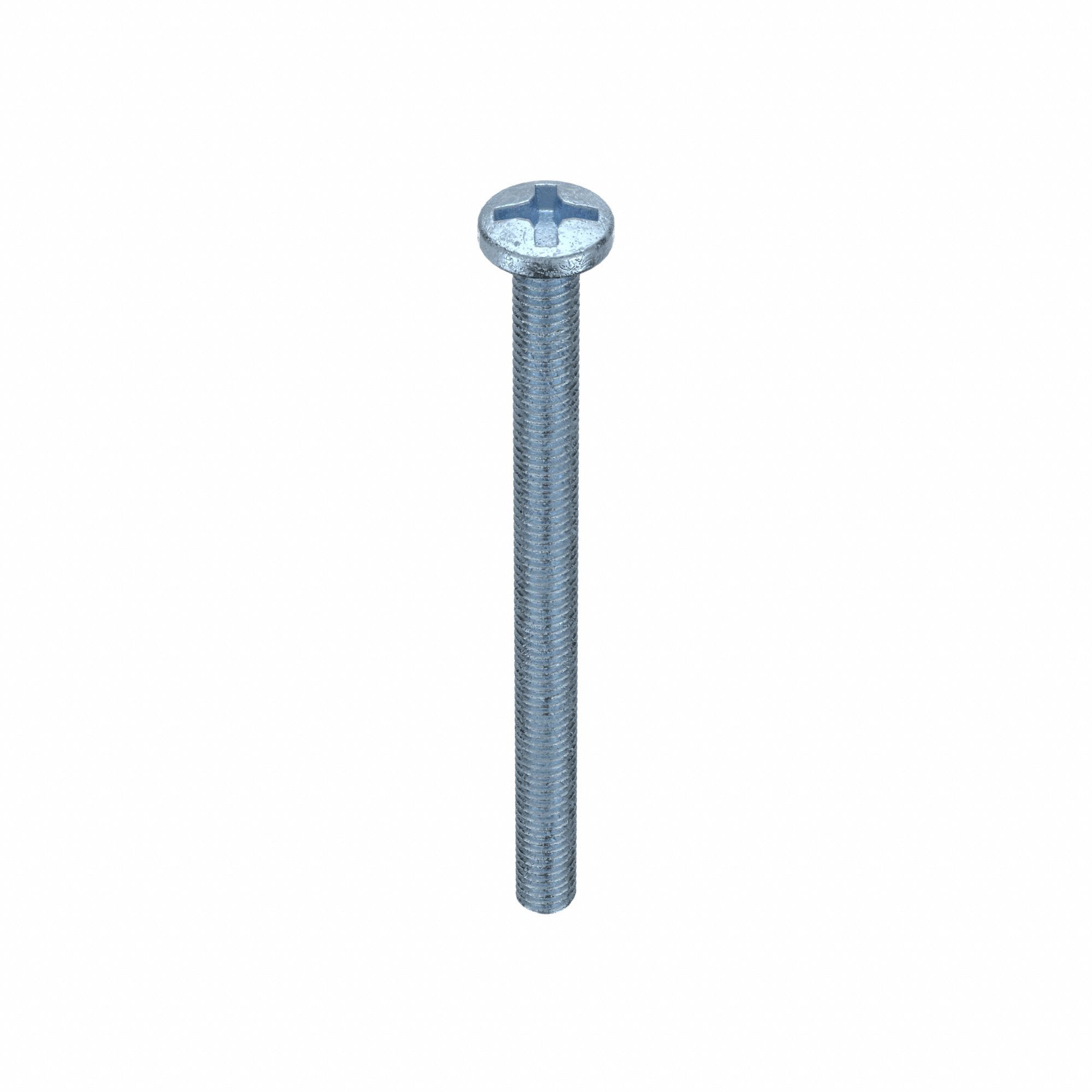 Machine Screws: M3x0.50 Thread Size, 40 mm Lg, Steel, Zinc-Plated, Pan, JIS Phillips, 25 PK