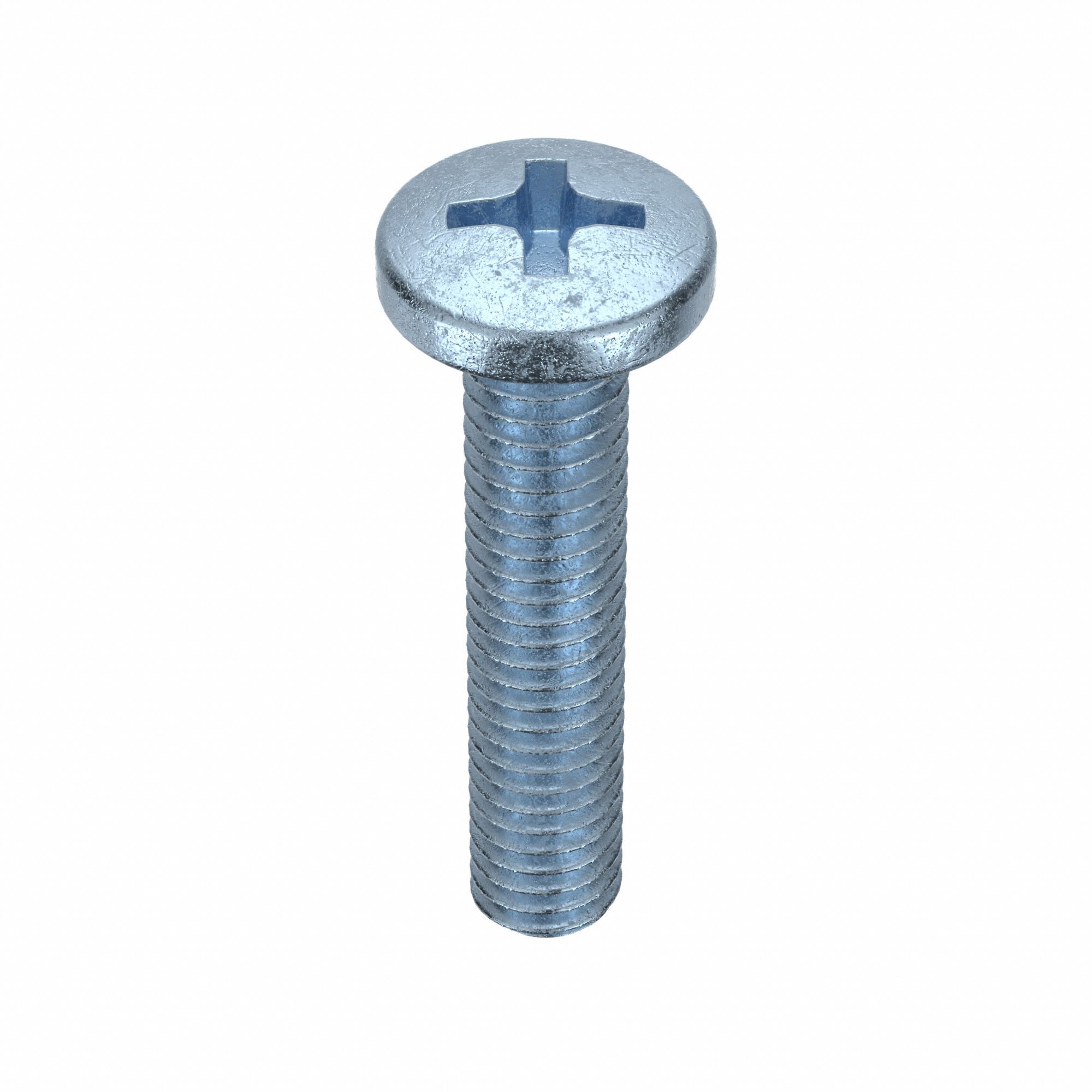 Machine Screws: M4x0.70 Thread Size, 20 mm Lg, Steel, Zinc-Plated, Pan, JIS Phillips, 25 PK
