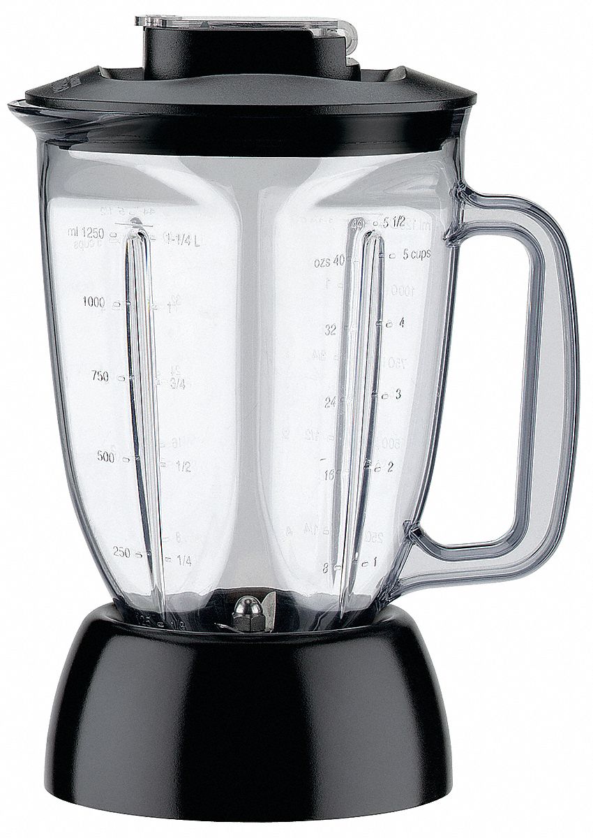 WARING COMMERCIAL, 44 oz Container Capacity, Black/Clear, Blender