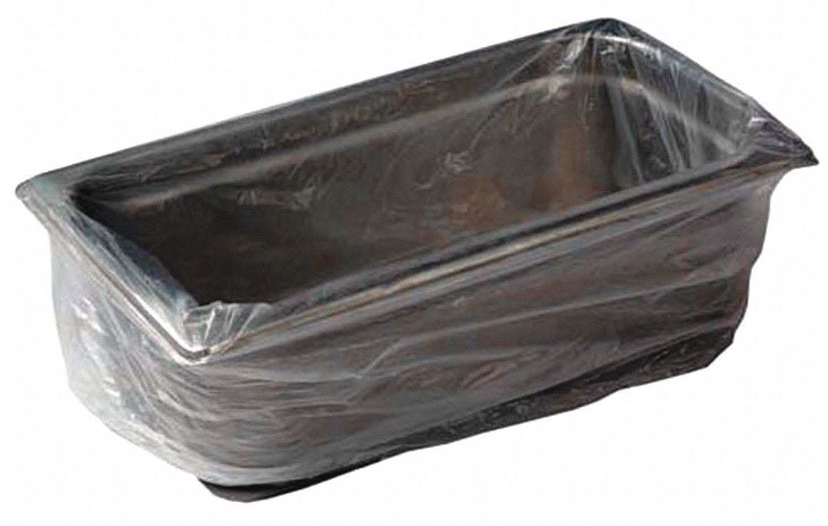 14 in x 18 in x 2 1/2 in to 6 in Plastic Steam Pan Liner, Clear; PK250