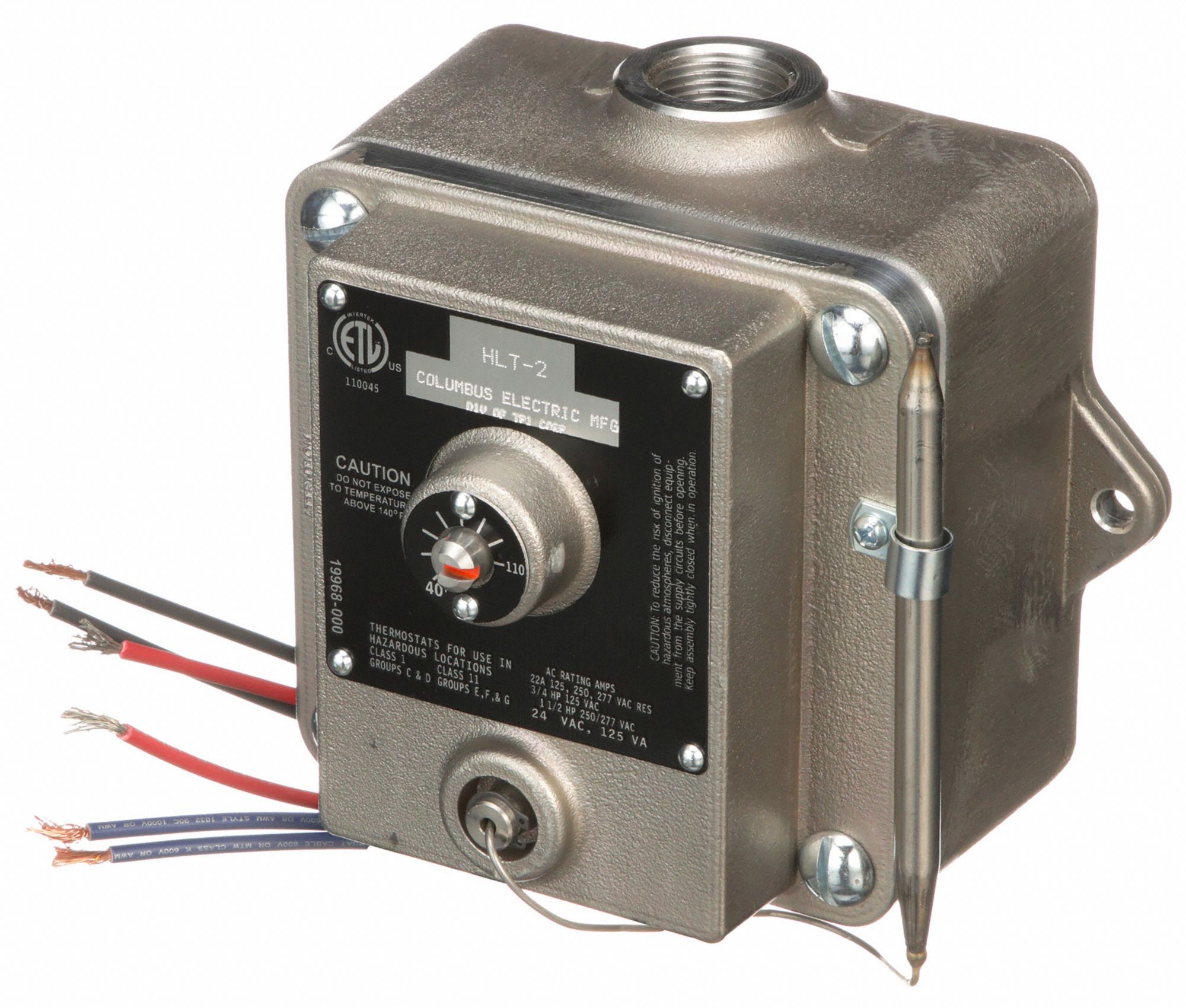 COLUMBUS ELECTRIC Hazardous Location Line Volt Mechanical Tstat - 6GVX9