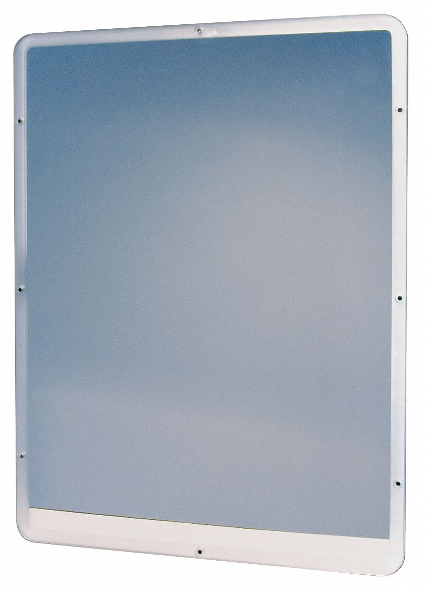 MIRROR: RECTANGULAR, 24 IN X 18 IN X ¼ IN, WALL, ACRYLIC, BREAK RESISTANT, WITH FRAME