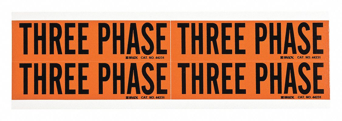 Conduit and Voltage Markers: 4 1/8 in Label Wd, 1 1/8 in Label Ht, Three Phase, B Label