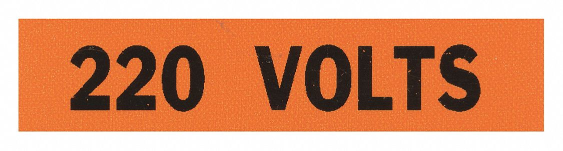 Conduit and Voltage Markers: 2 1/4 in Label Wd, 1/2 in Label Ht, 220 Volts, C Label