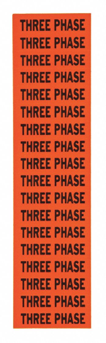 Conduit and Voltage Markers: 2 1/4 in Label Wd, 1/2 in Label Ht, Three Phase, C Label