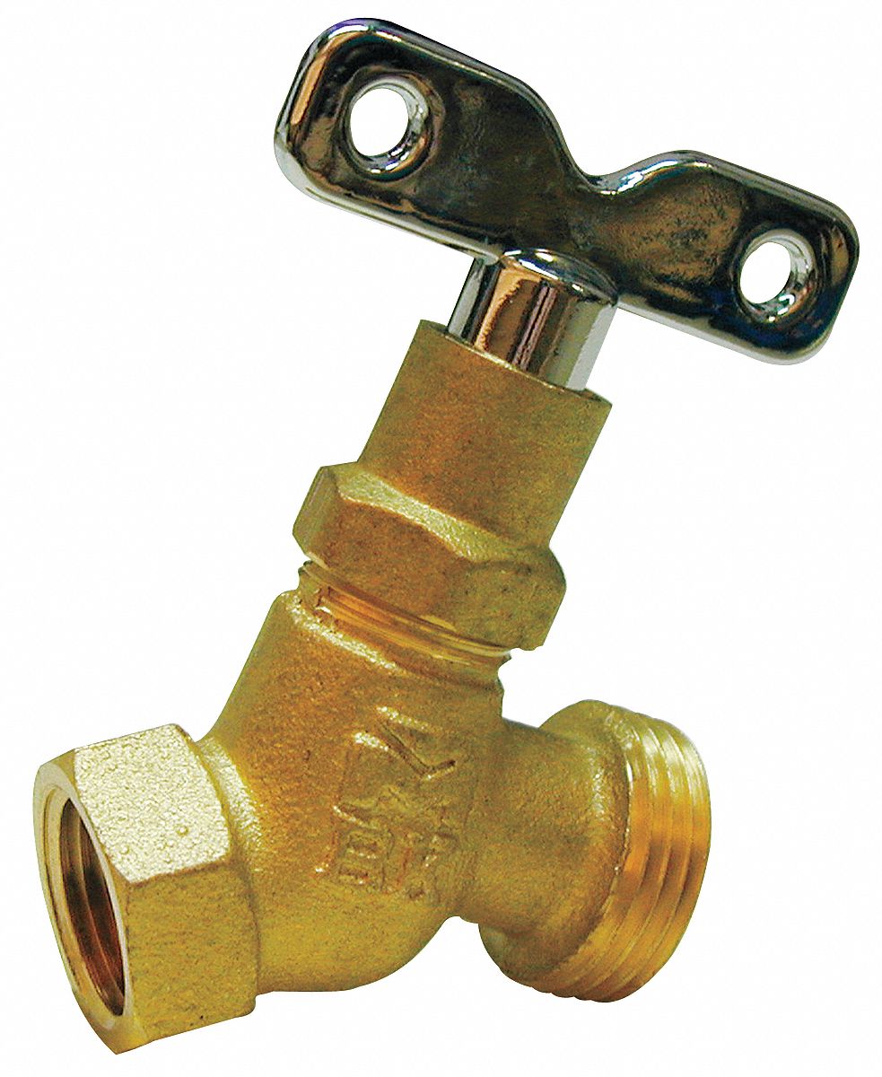 GRAINGER APPROVED Hose Bibb Loose Key, FNPT, No Kink, Chrome Plated, 1