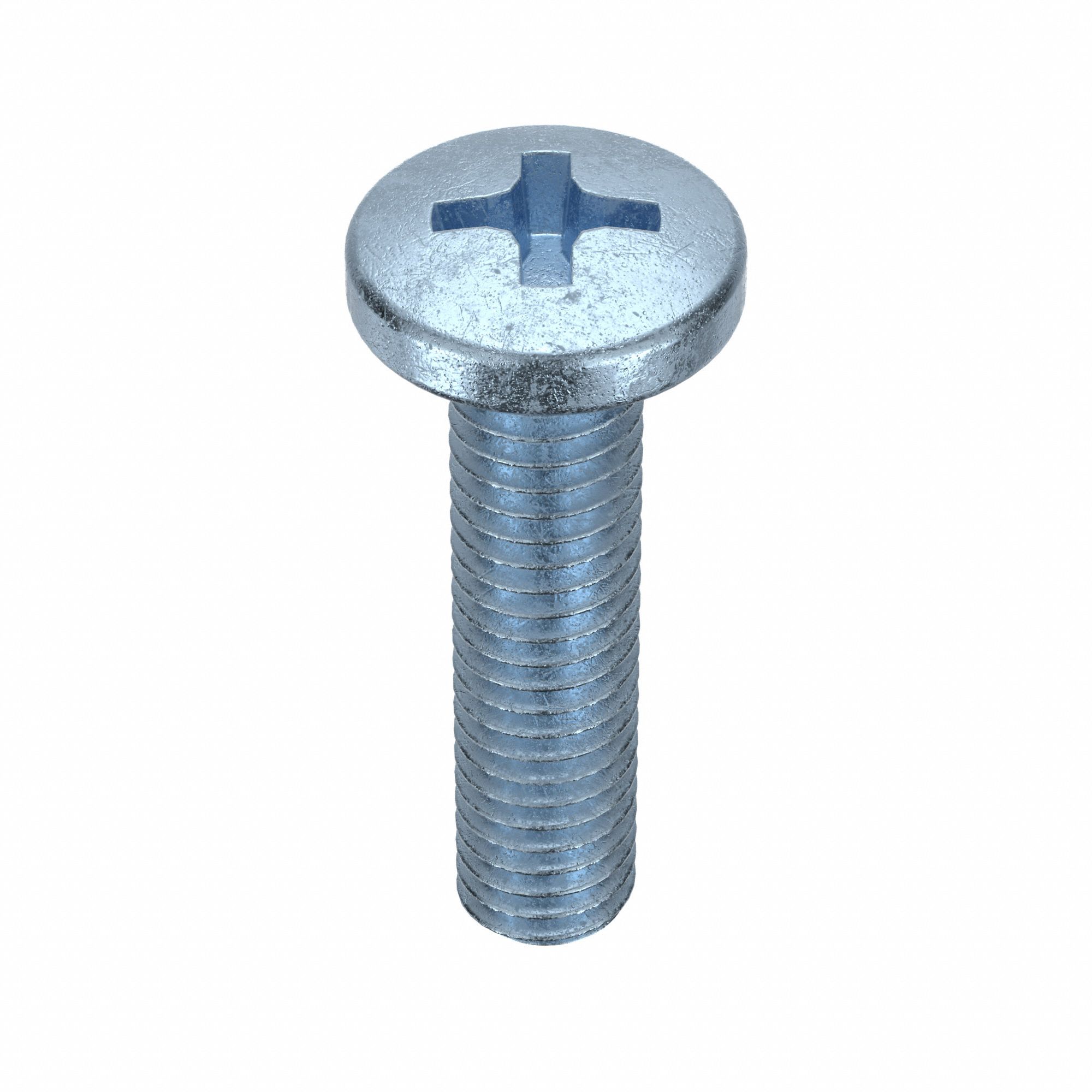 Machine Screws: M6x1.00 Thread Size, 25 mm Lg, Steel, Zinc-Plated, Pan, JIS Phillips, 25 PK