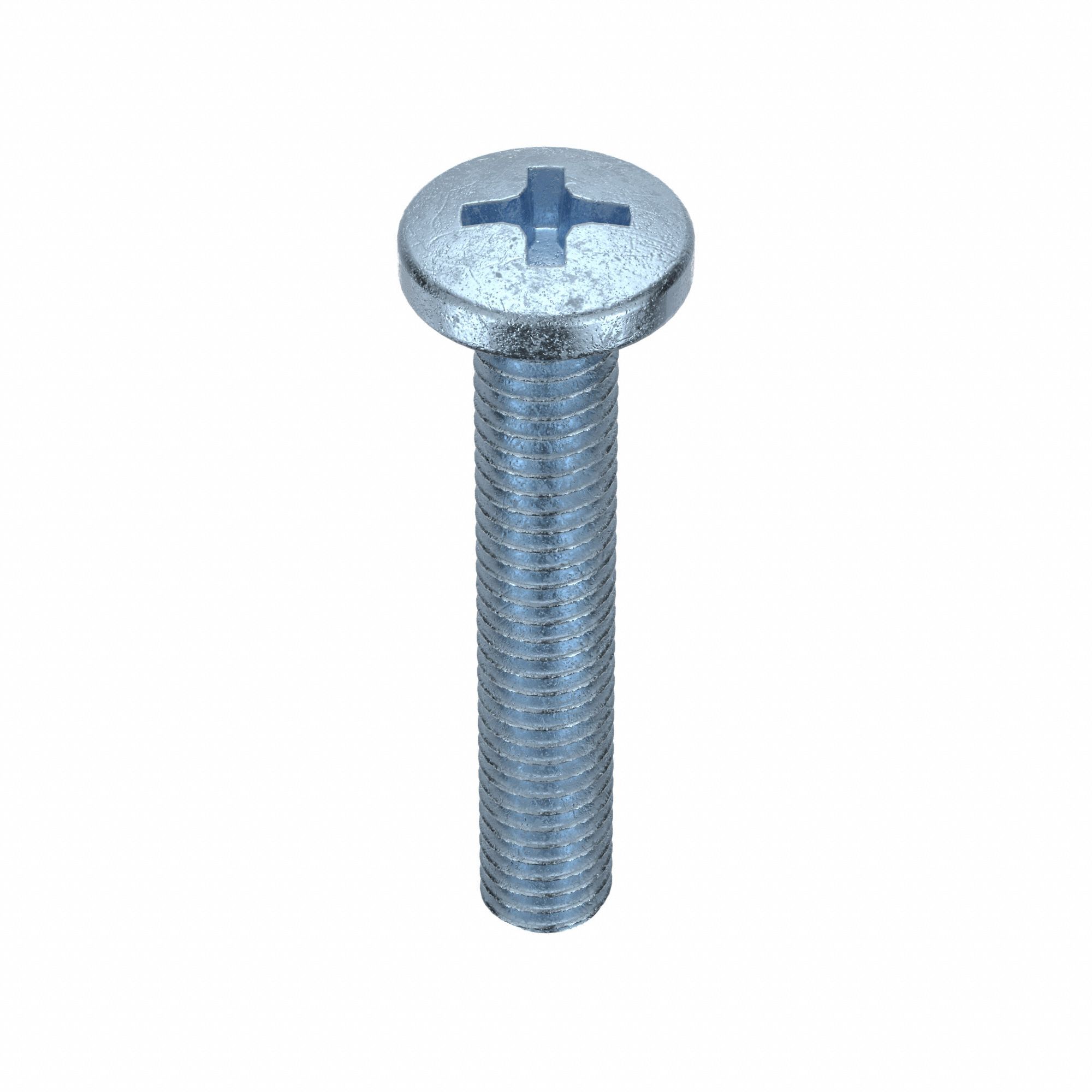 Machine Screws: M6x1.00 Thread Size, 35 mm Lg, Steel, Zinc-Plated, Pan, JIS Phillips, 25 PK