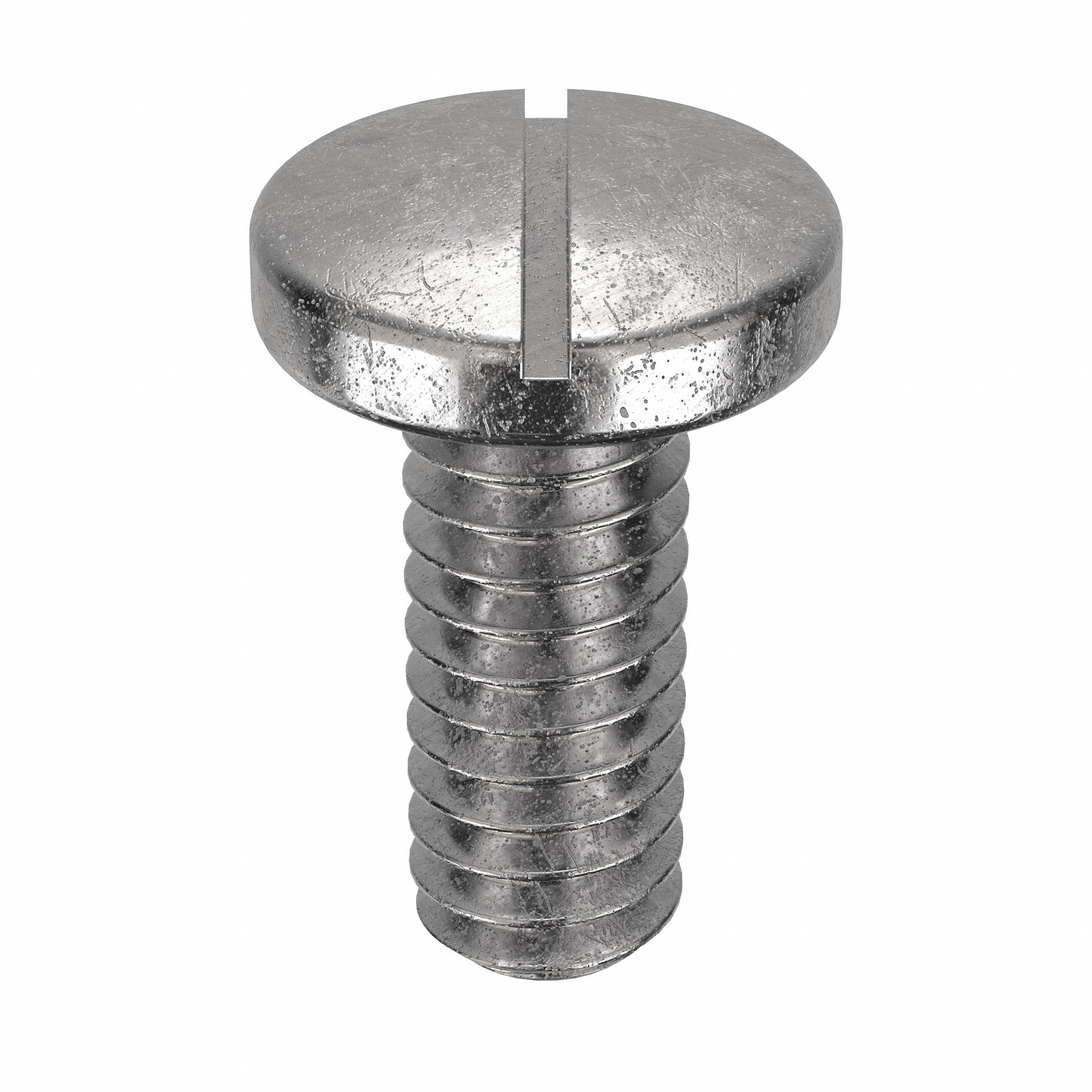 Machine Screws: M2x0.40 Thread Size, 5 mm Lg, Stainless Steel, Plain, Pan, Slotted, 100 PK