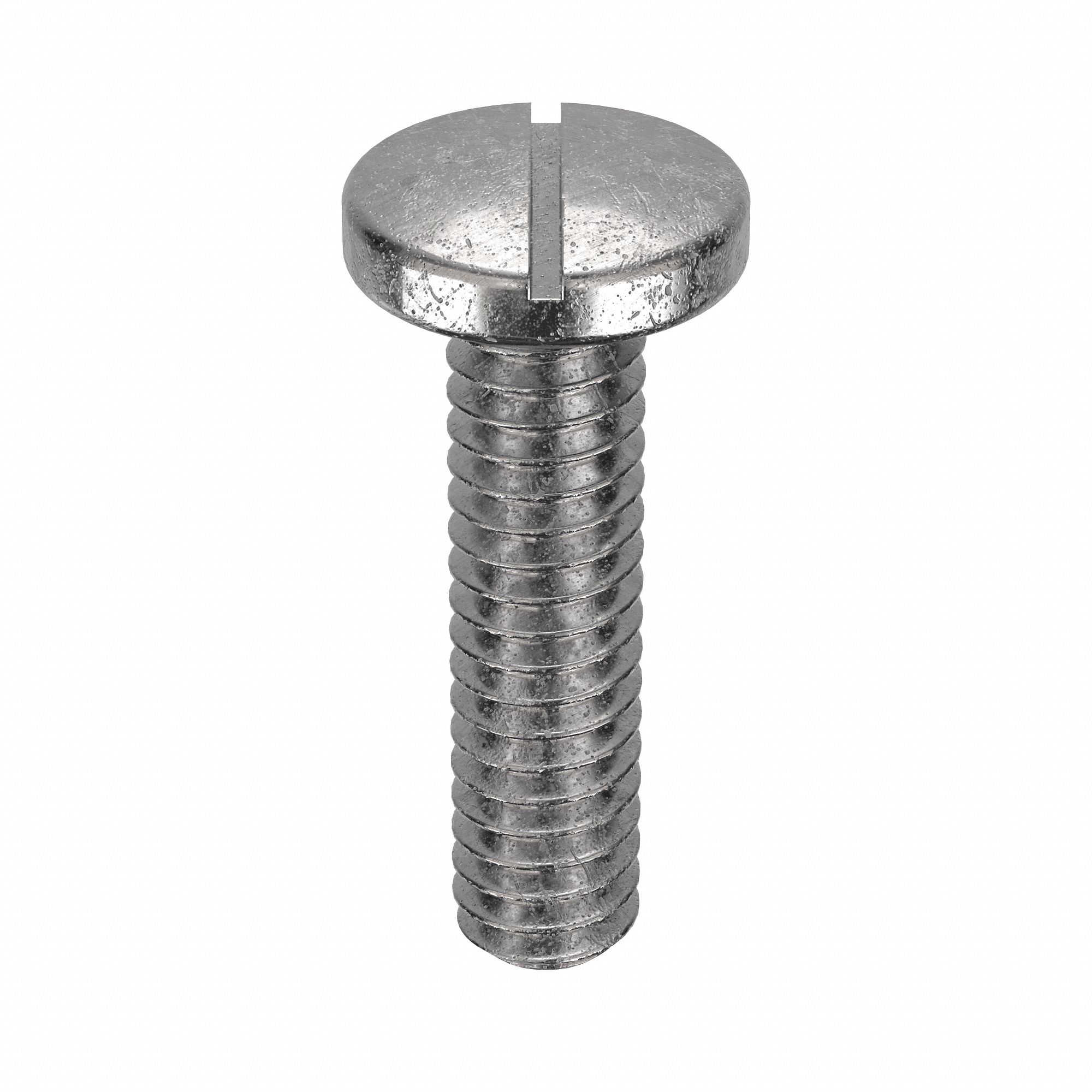 Machine Screws: M2x0.40 Thread Size, 8 mm Lg, Stainless Steel, Plain, Pan, Slotted, 100 PK
