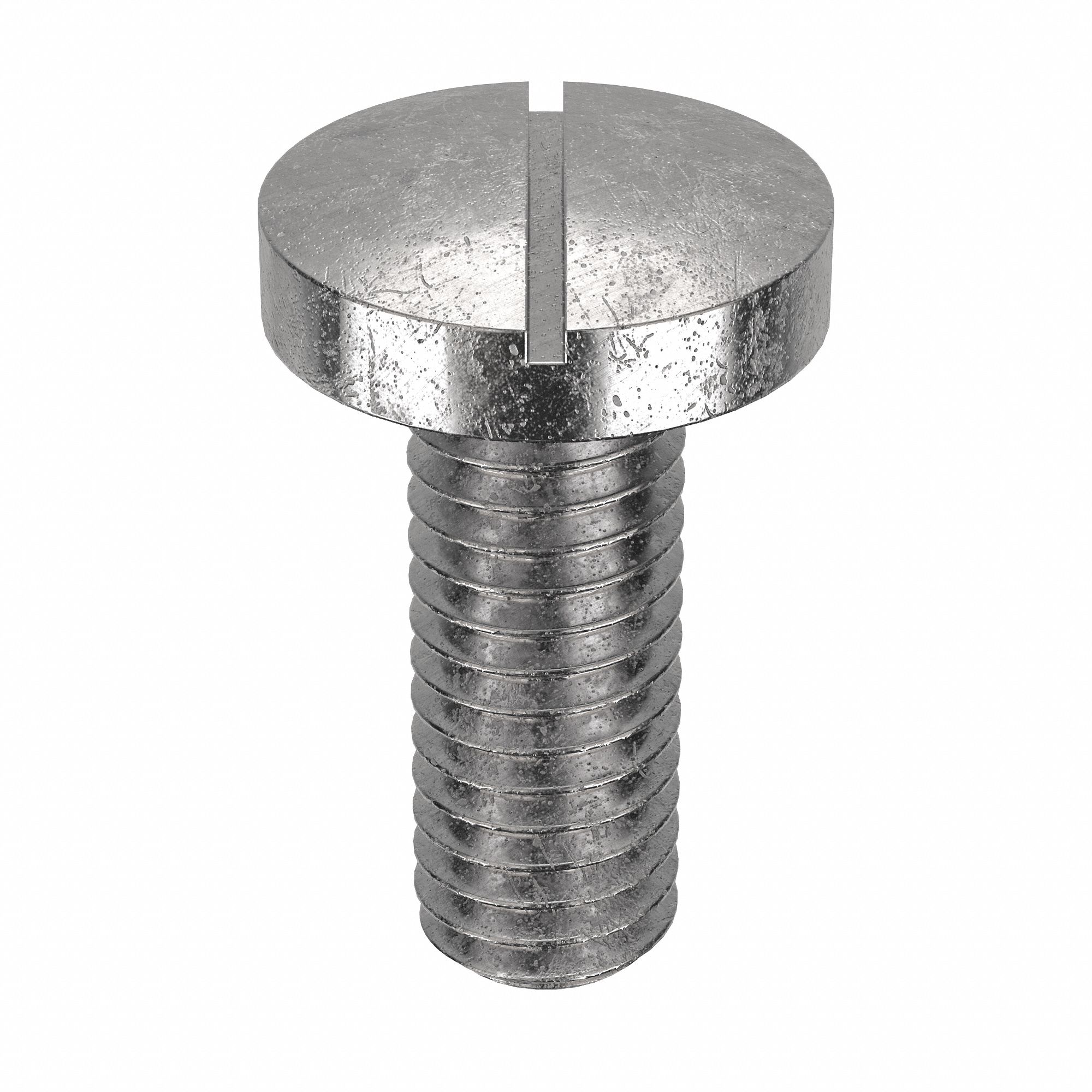 Machine Screw: M3x0.50 Thread Size, 8 mm Lg, 18-8, Stainless Steel, Plain, Pan, Slotted, 100 PK