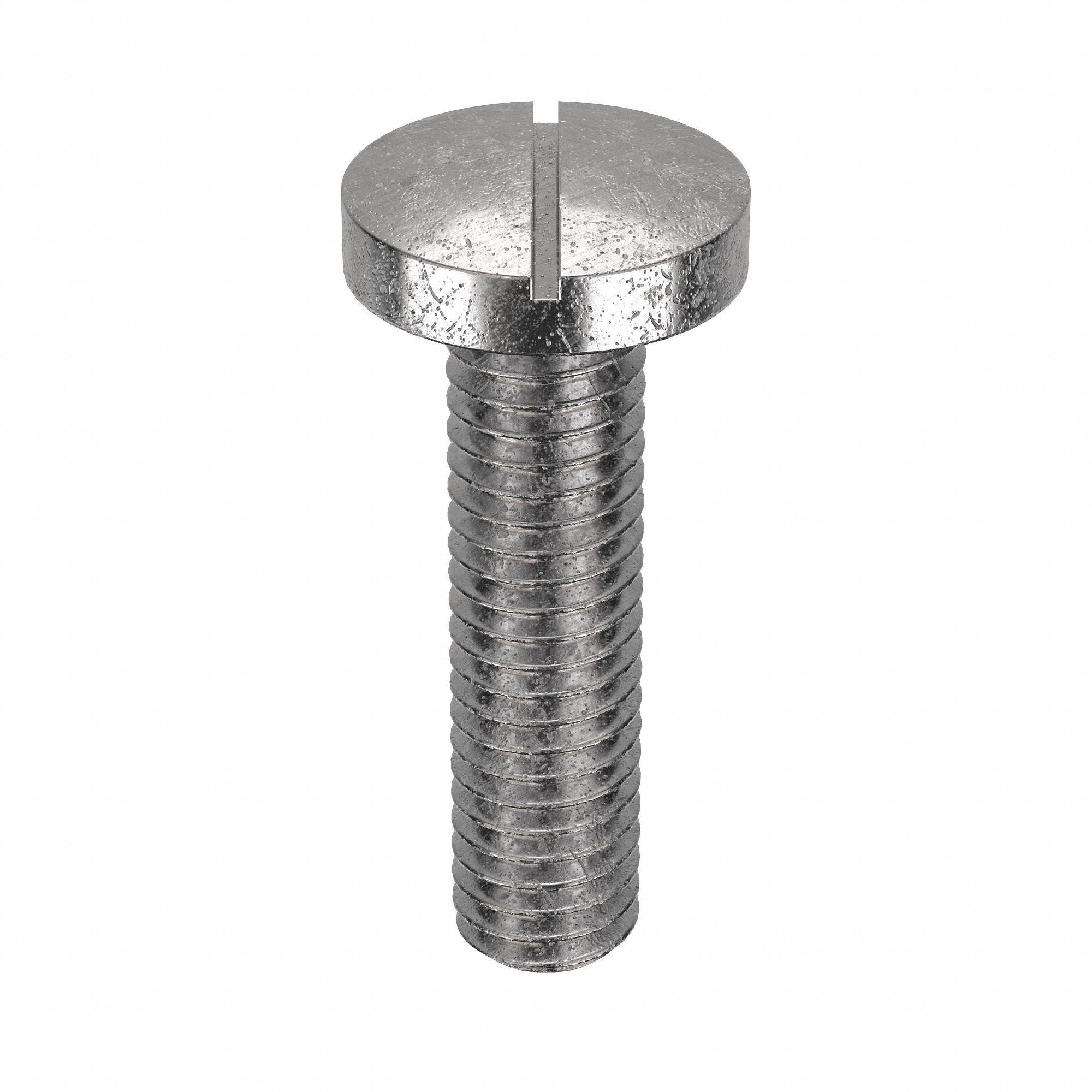 Machine Screw: M3x0.50 Thread Size, 12 mm Lg, 18-8, Stainless Steel, Plain, Pan, Slotted, 100 PK