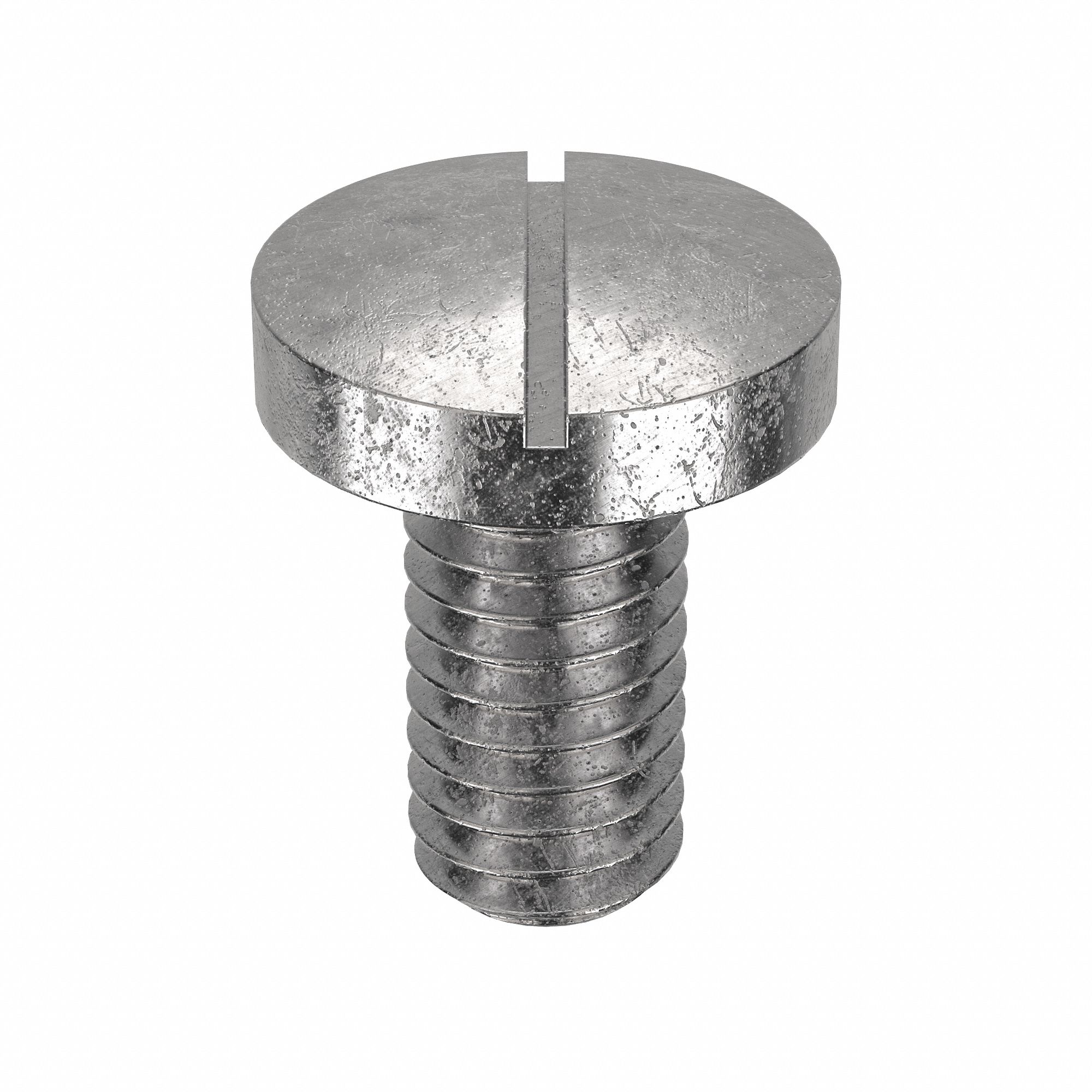 Machine Screw: M4x0.70 Thread Size, 8 mm Lg, 18-8, Stainless Steel, Plain, Pan, Slotted, 100 PK