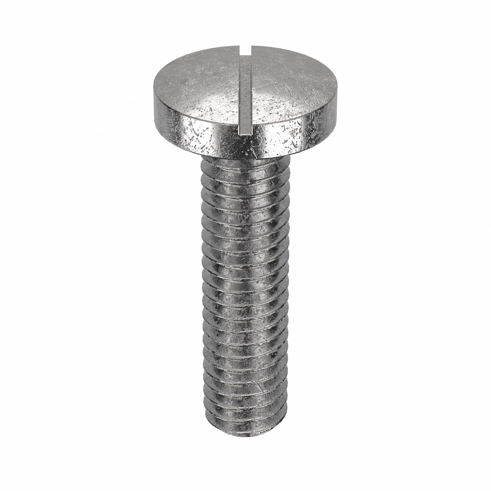 Machine Screw: M4x0.70 Thread Size, 16 mm Lg, 18-8, Stainless Steel, Plain, Pan, Slotted, 100 PK