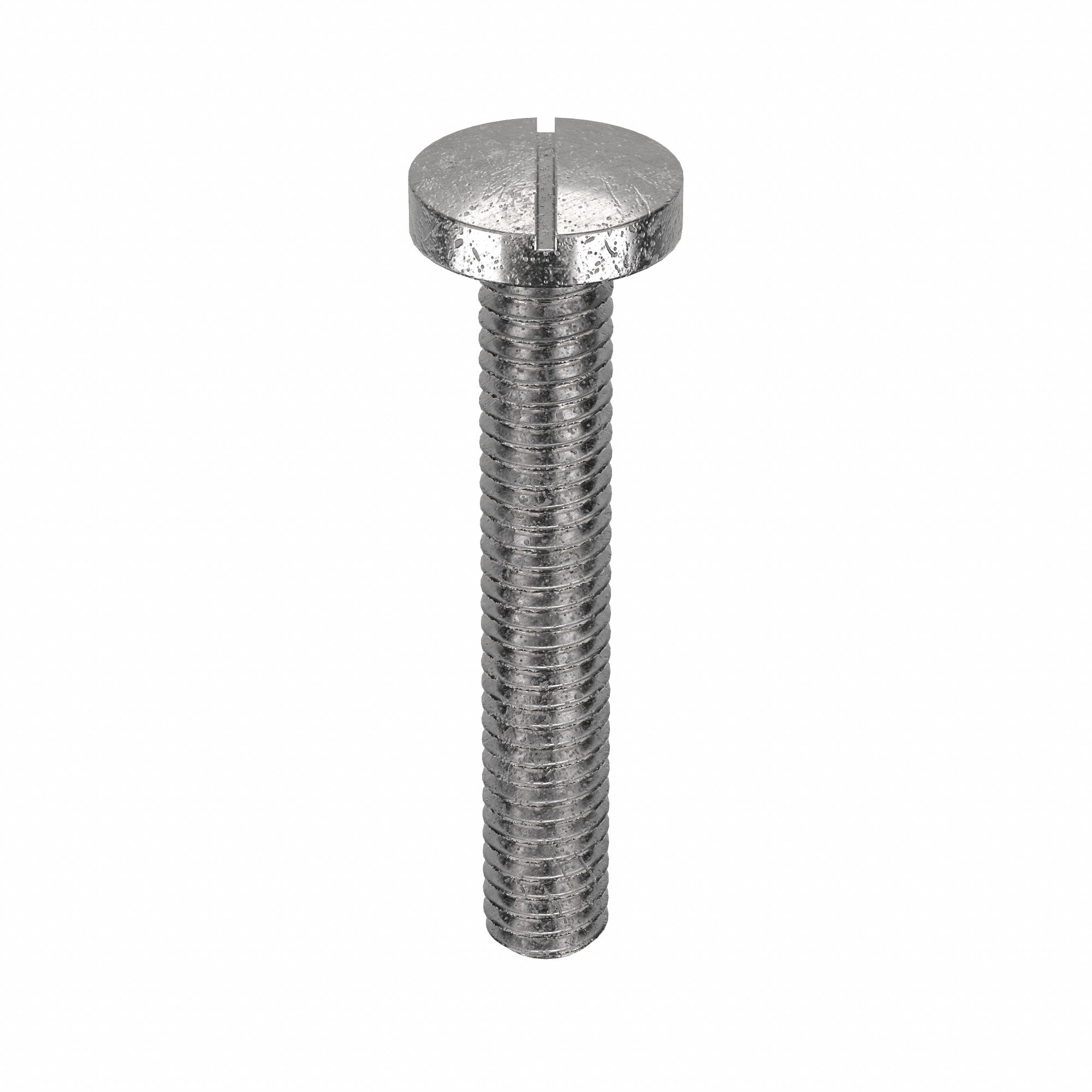 Machine Screw: M4x0.70 Thread Size, 25 mm Lg, 18-8, Stainless Steel, Plain, Pan, Slotted, 100 PK