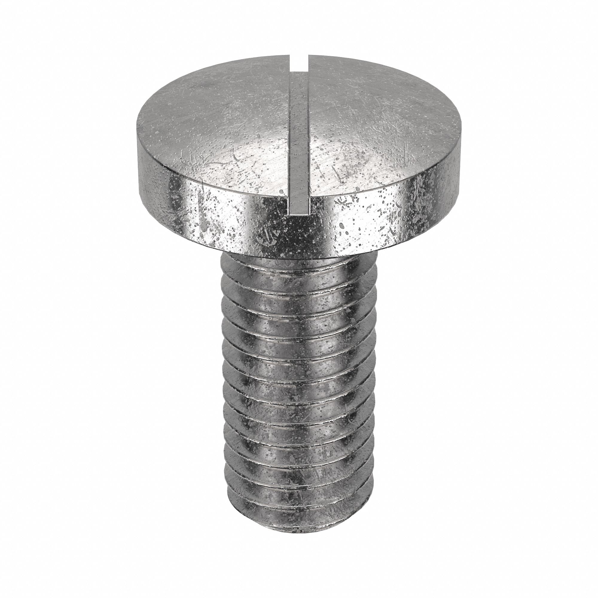 Machine Screw: M5x0.80 Thread Size, 12 mm Lg, 18-8, Stainless Steel, Plain, Pan, Slotted, 100 PK