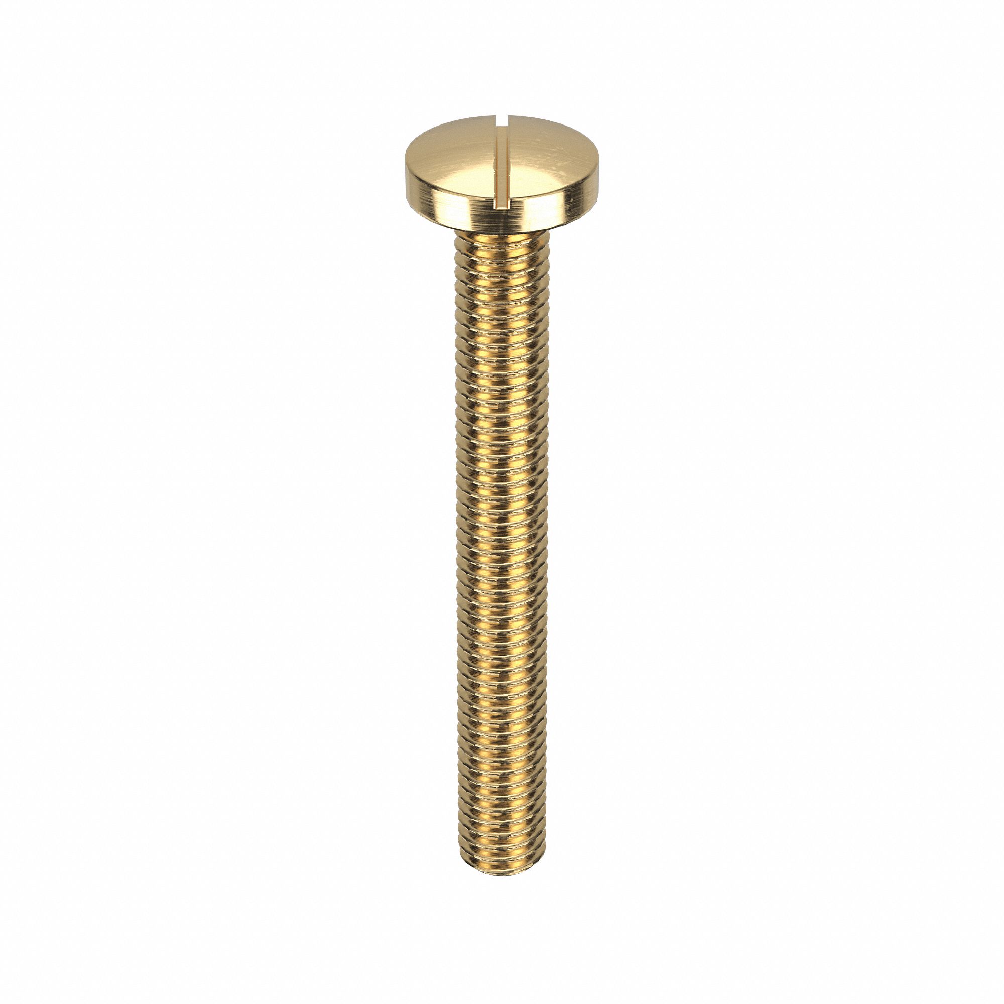 Machine Screw: M3x0.50 Thread Size, 25 mm Lg, Brass, Plain, Pan, Slotted, Machine Screw, 25 PK
