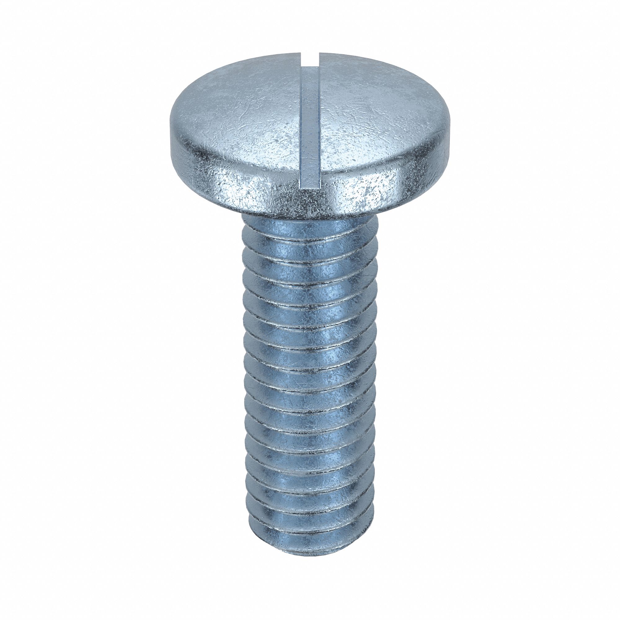 MACHINE SCREW, M2.5 THREAD SIZE, 8MM L, STEEL, ZINC PLATED, PAN, SLOTTED, METRIC, 100 PK