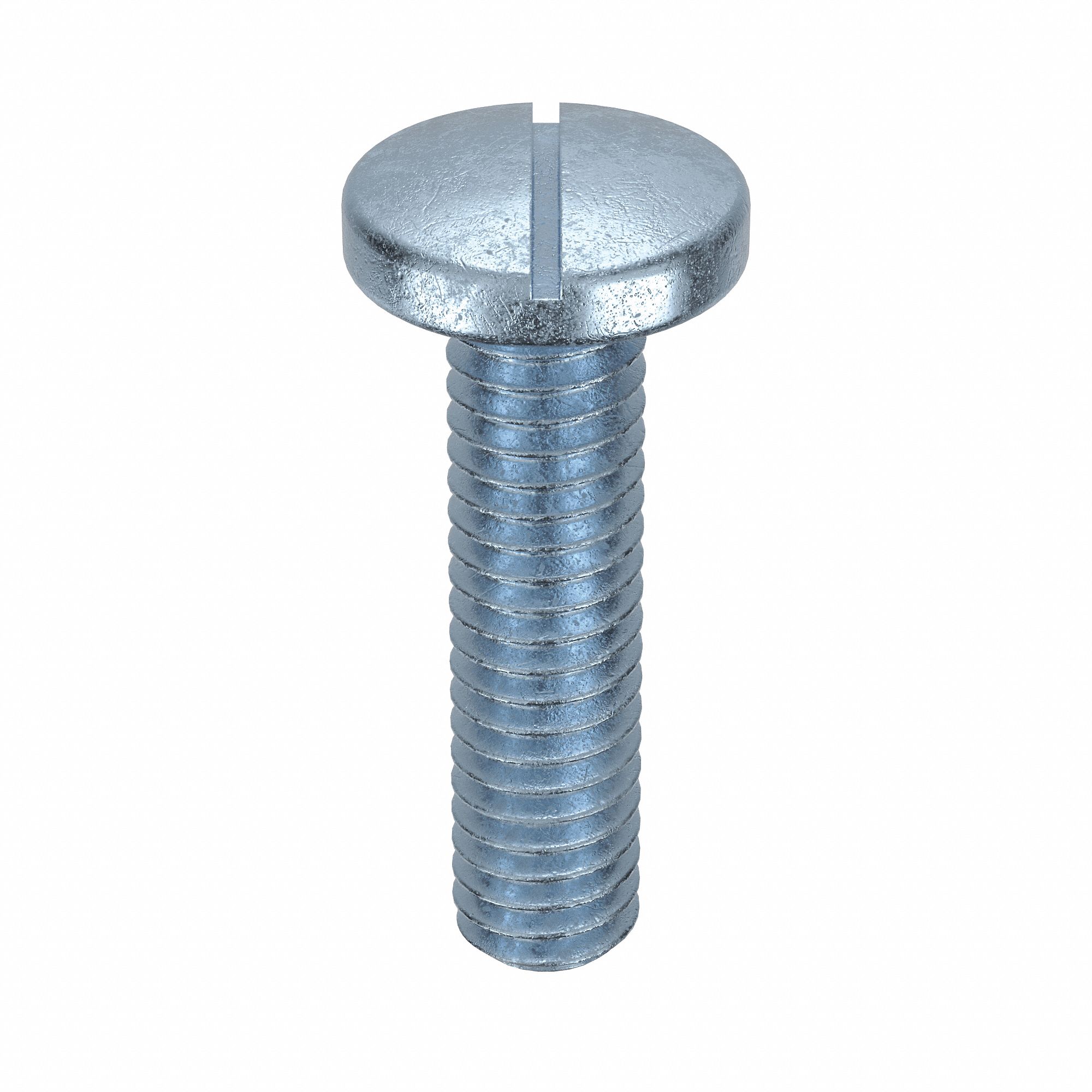 MACHINE SCREW, M2.5 THREAD SIZE, 10MM L, STEEL, ZINC PLATED, PAN, SLOTTED, METRIC, 100 PK