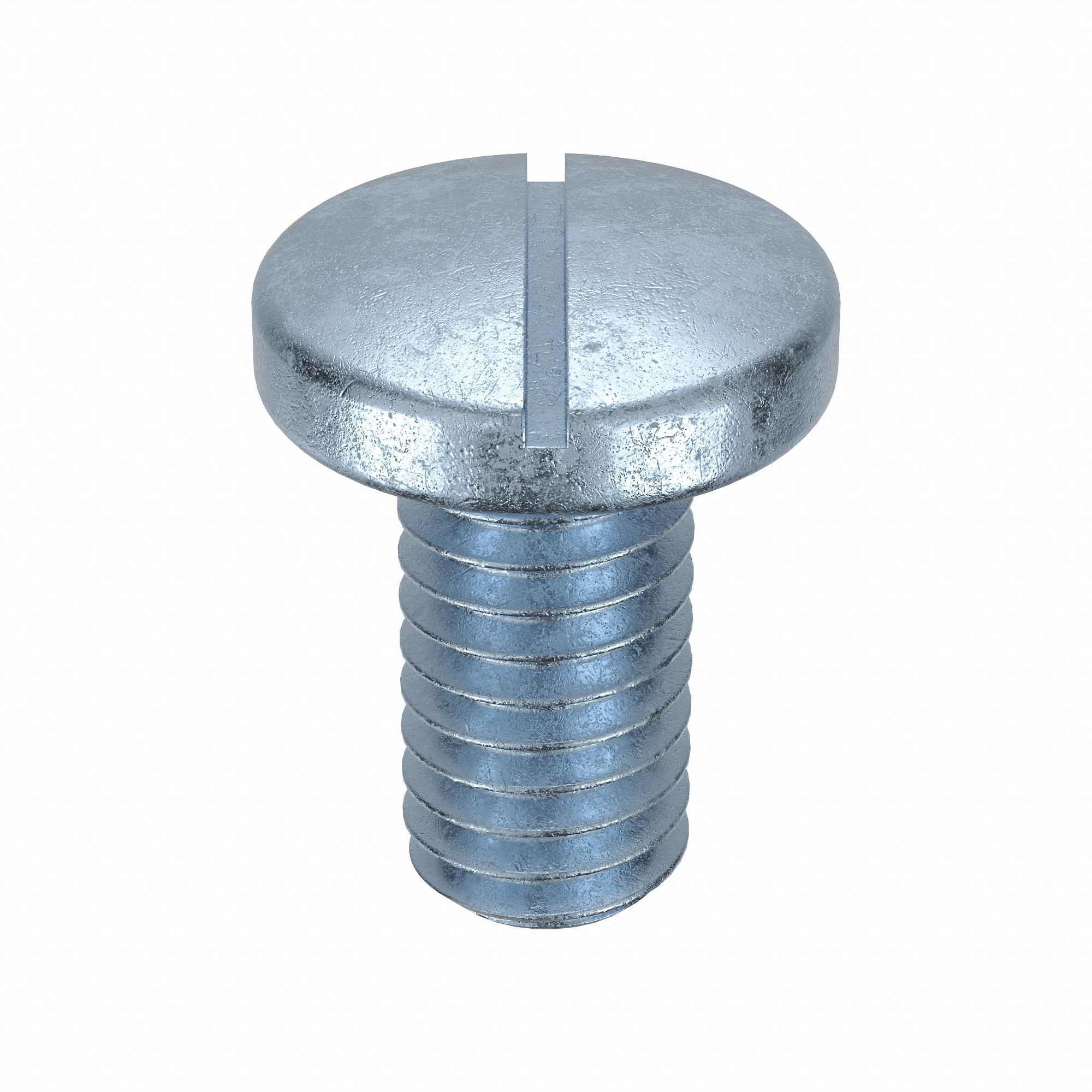 Machine Screws: M2.6x0.45 Thread Size, 5 mm Lg, Steel, Zinc-Plated, Pan, Slotted, 100 PK