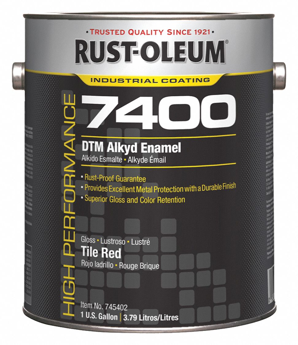 RUSTOLEUM High Gloss Interior/Exterior Paint, Oil Base, Tile Red, 1