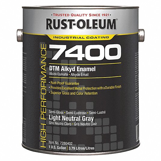 Rust Oleum Semi Gloss Interior Exterior Paint Oil Base Light Neutral Gray 1 Gal 6h028 7280402 Grainger - Rustoleum Oil Based Paint Gallon Colors