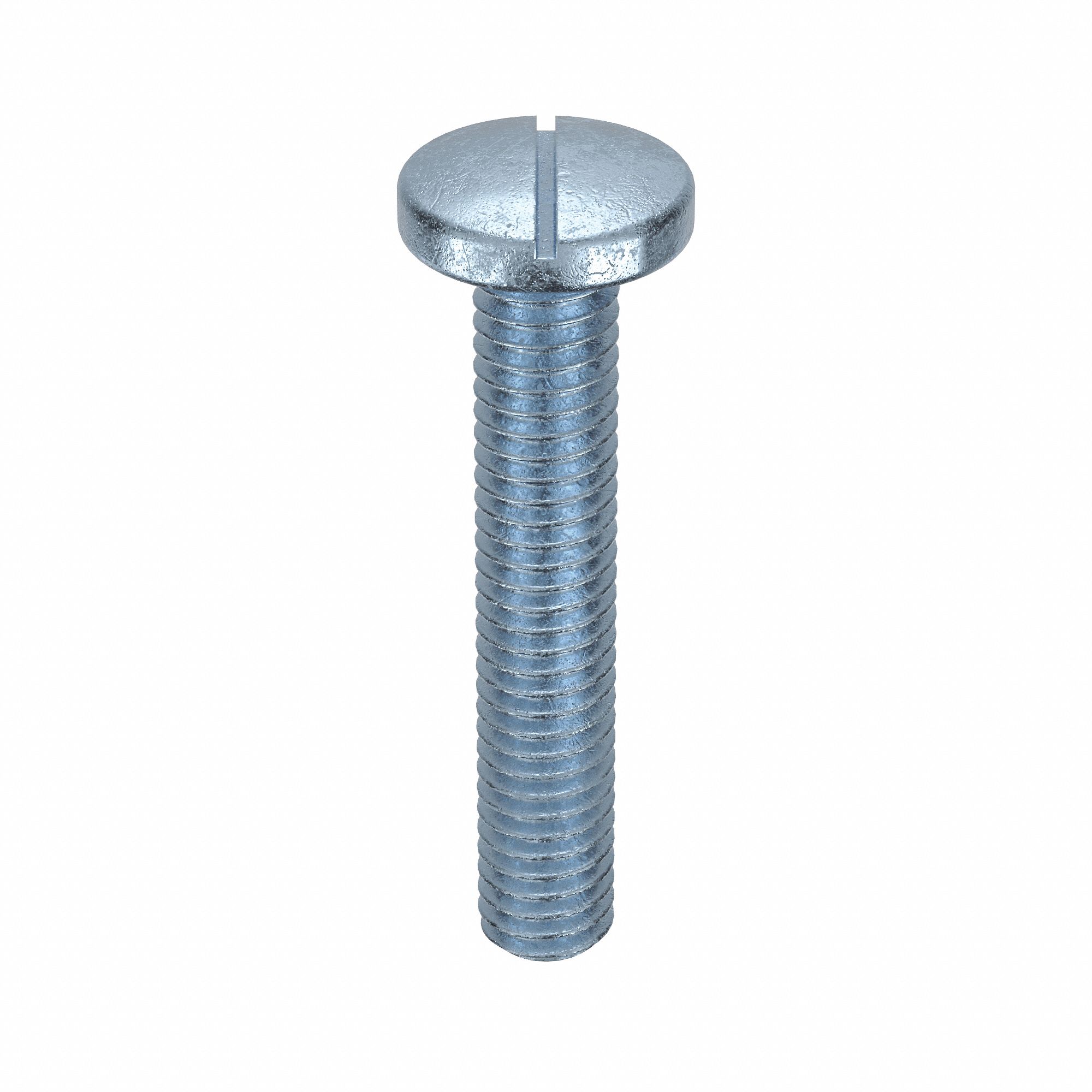 Machine Screws: M3.5x0.60 Thread Size, 20 mm Lg, Steel, Zinc-Plated, Pan, Slotted, 100 PK