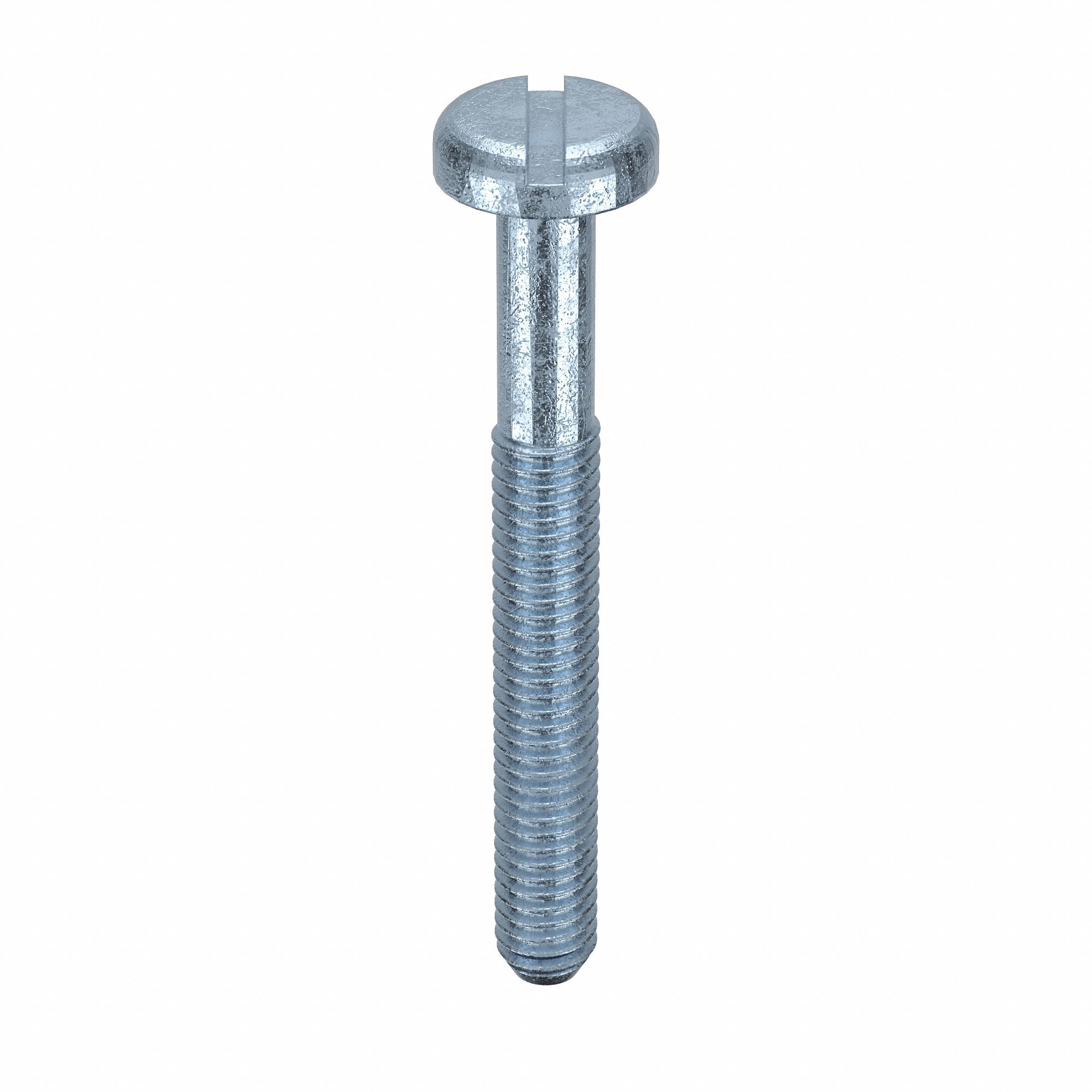 Machine Screws: M3.5x0.60 Thread Size, 30 mm Lg, Steel, Zinc-Plated, Pan, Slotted, 100 PK