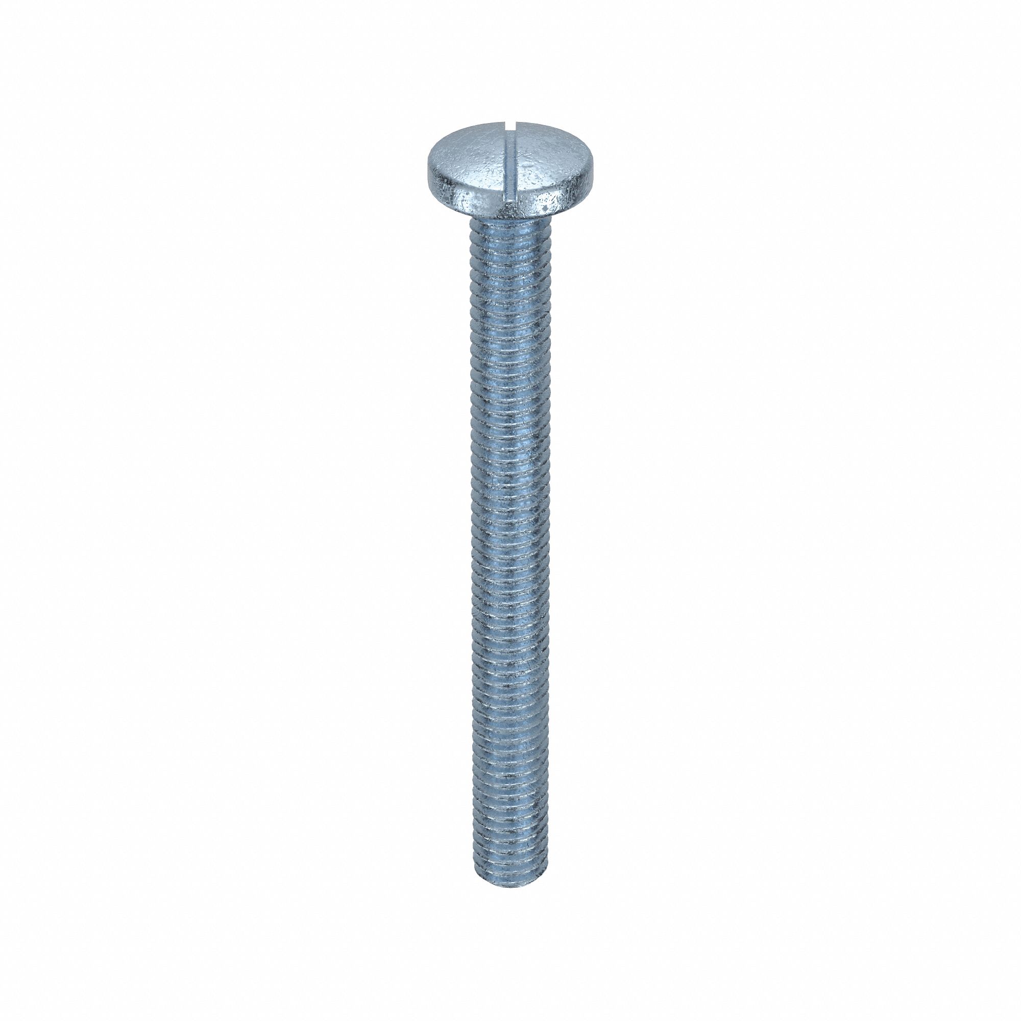 Machine Screws: M3.5x0.60 Thread Size, 35 mm Lg, Steel, Zinc-Plated, Pan, Slotted, 100 PK