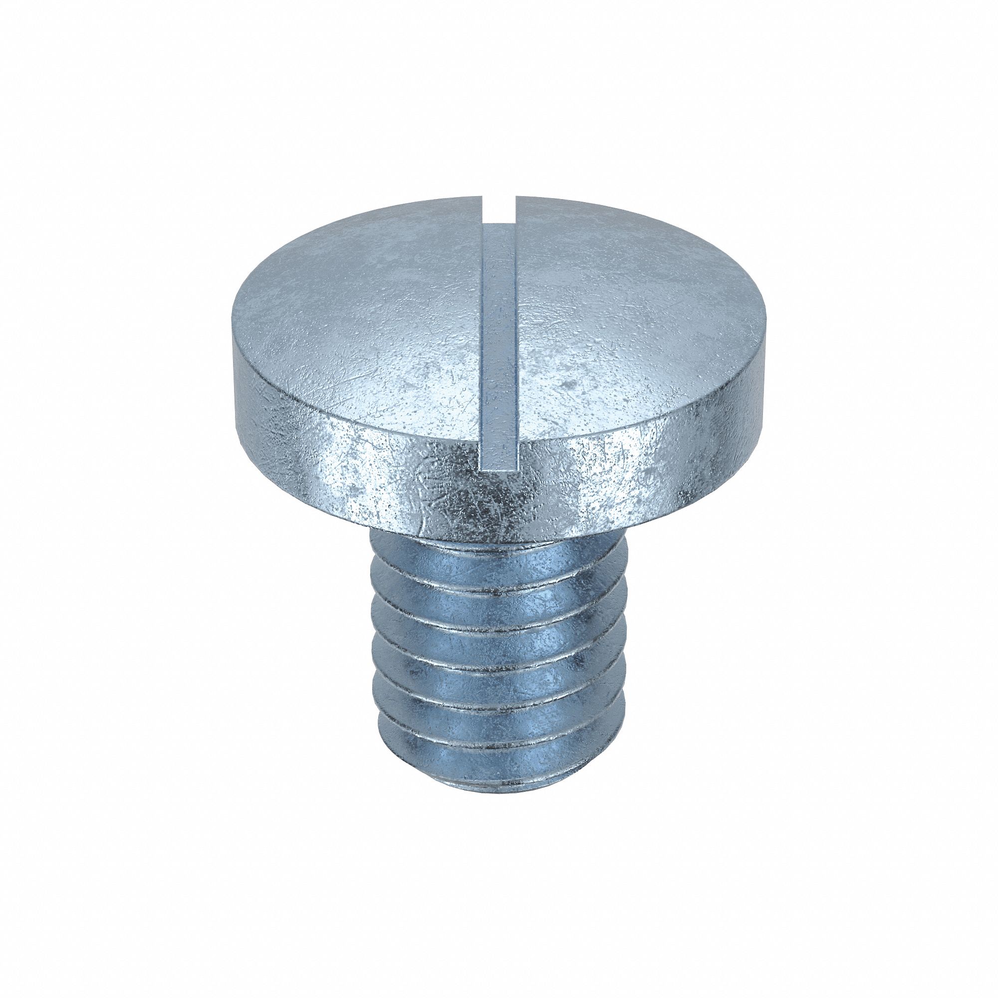 Machine Screw: M4x0.70 Thread Size, 6 mm Lg, Class 4.8, Steel, Zinc-Plated, Pan, Slotted, 100 PK